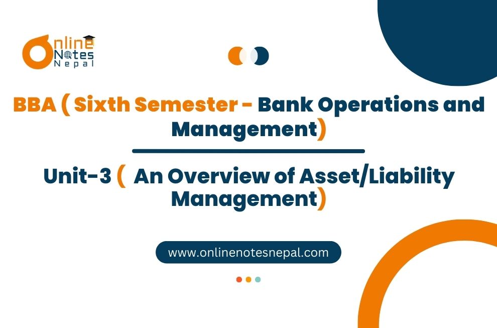Unit 3: An Overview of Asset/Liability Management